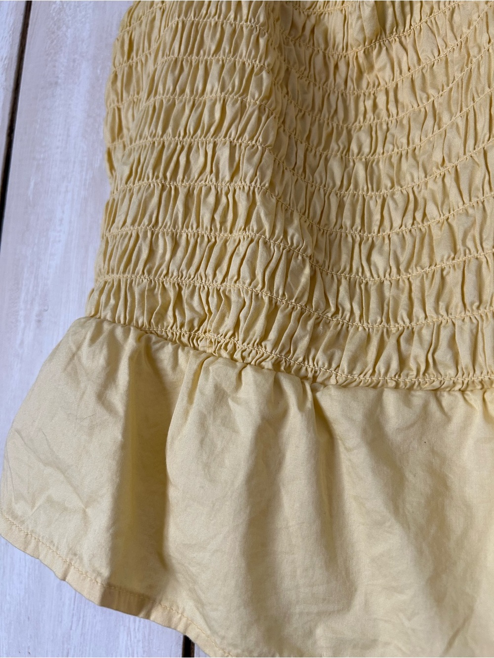 Old Navy Yellow Smocked Peplum Cami - Picture 2 of 4
